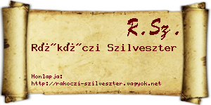 Rákóczi Szilveszter névjegykártya