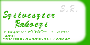 szilveszter rakoczi business card